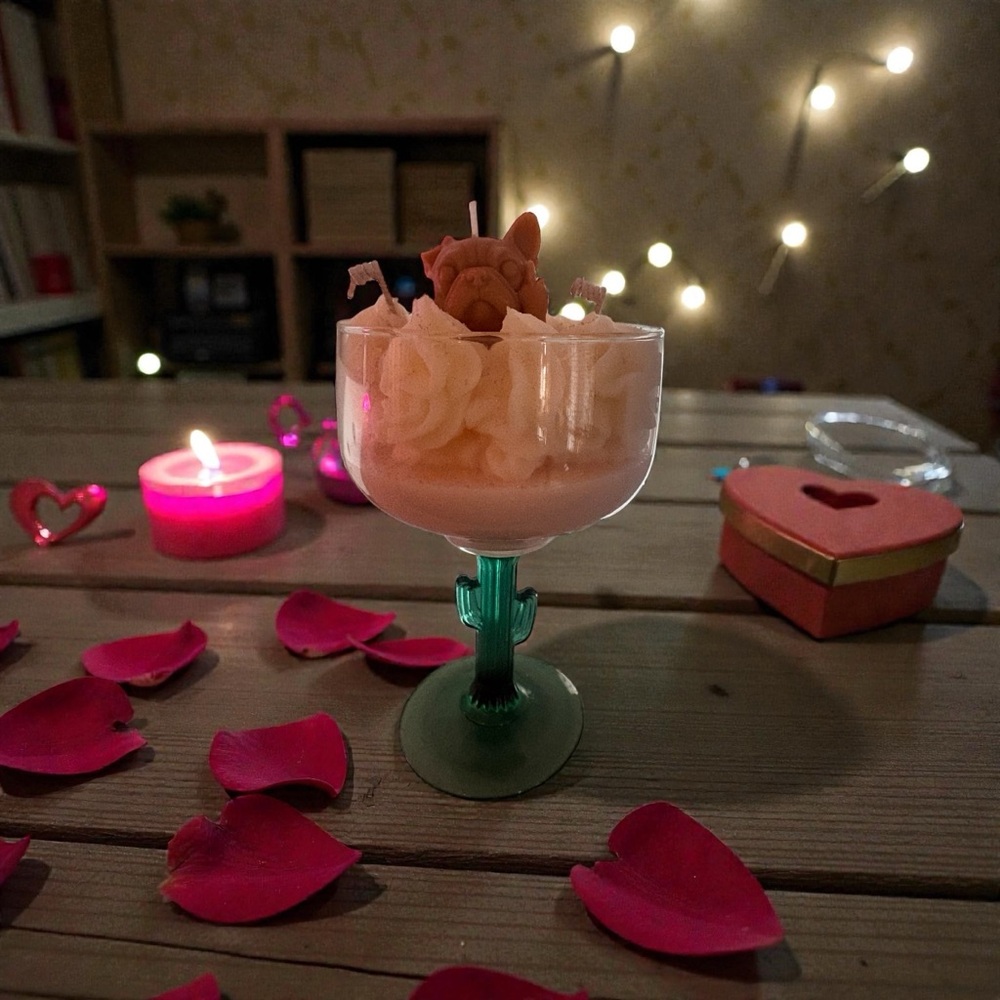 Puppy love handmade 24 oz Cabernet wine candle